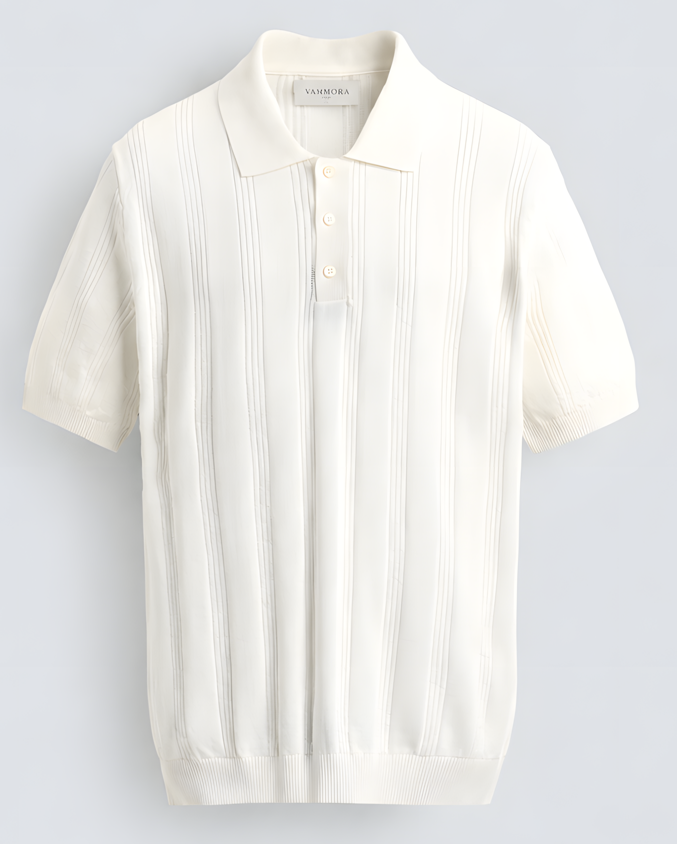 Open Collar Structured Knit Polo