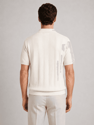 Open Collar Structured Knit Polo - VAMMORA